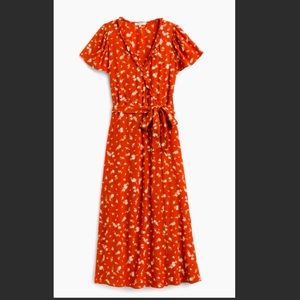 Madewell Ruffle Trim Wrap MIDI Dress